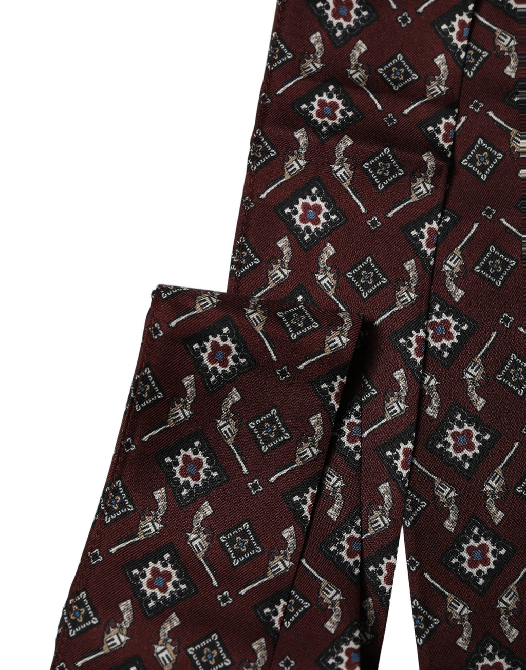 Dolce & Gabbana Burgundy Skinny Twilly Fringed Foulard Scarf