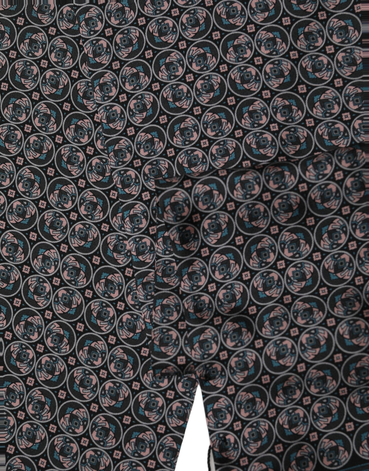 Dolce & Gabbana Black Silk Geometric Fringed Neck Shawl Scarf