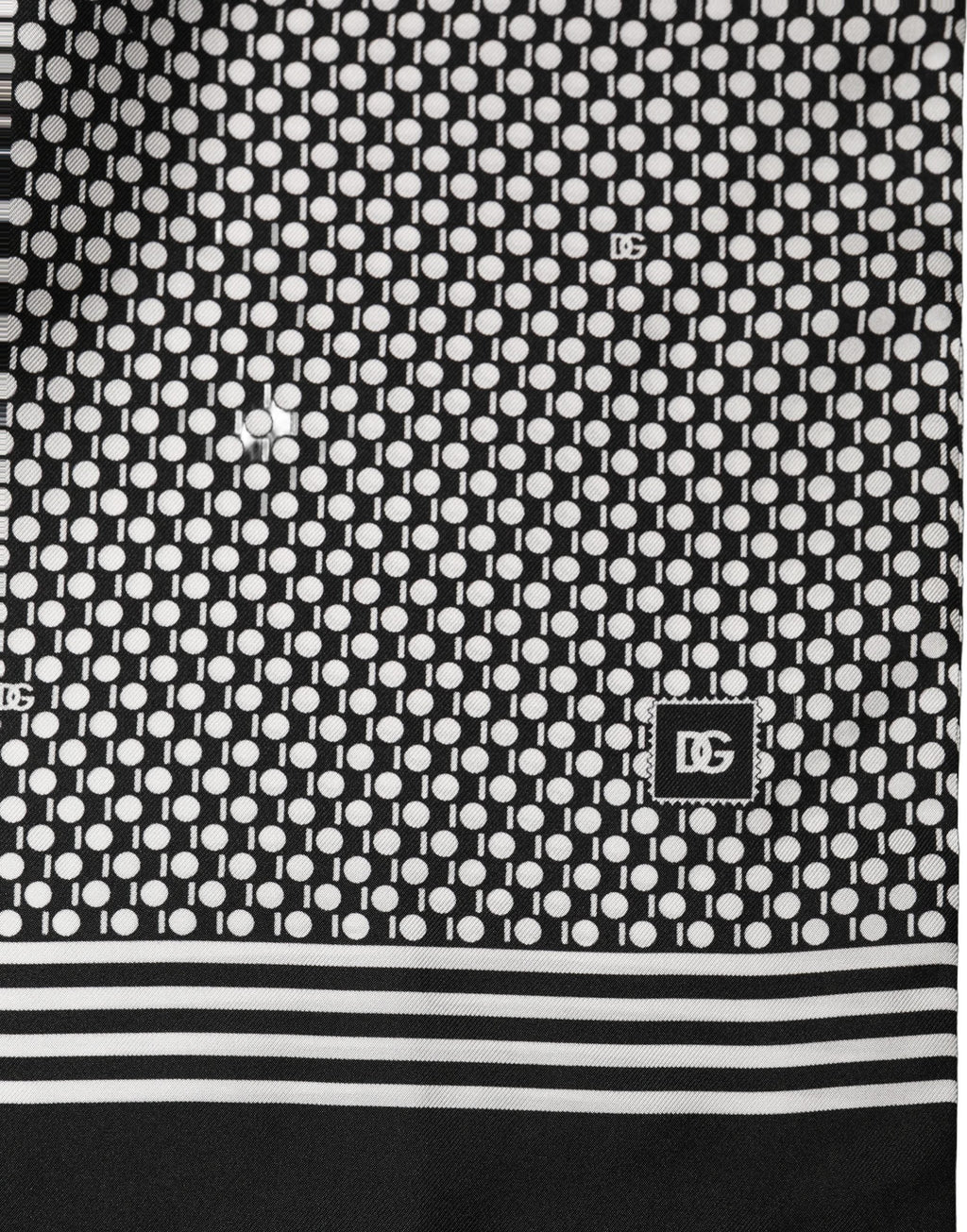 Dolce & Gabbana Black White Geometric Silk Neck Shawl Scarf