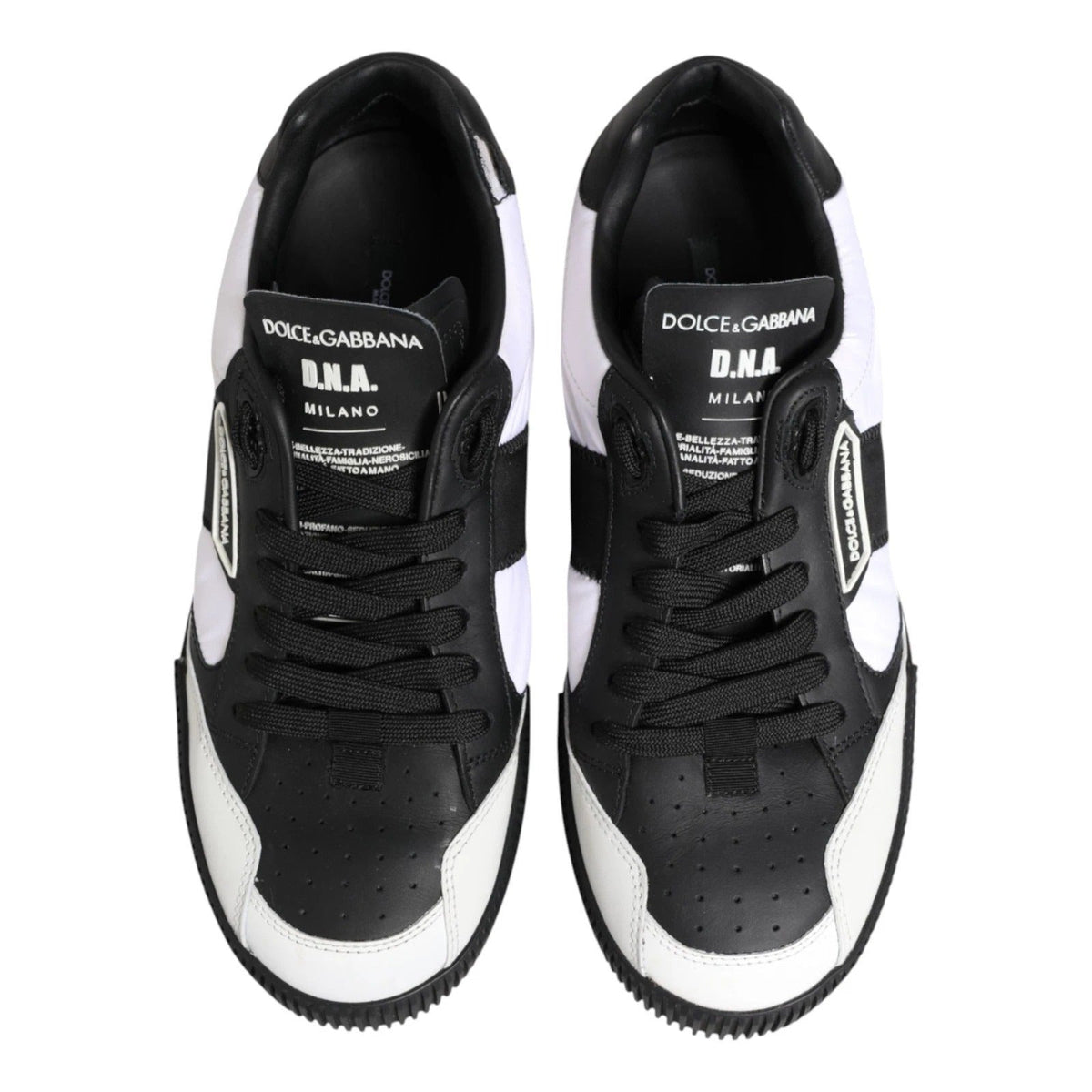 Dolce & Gabbana Black White MIAMI Low Top Men Sneakers Shoes