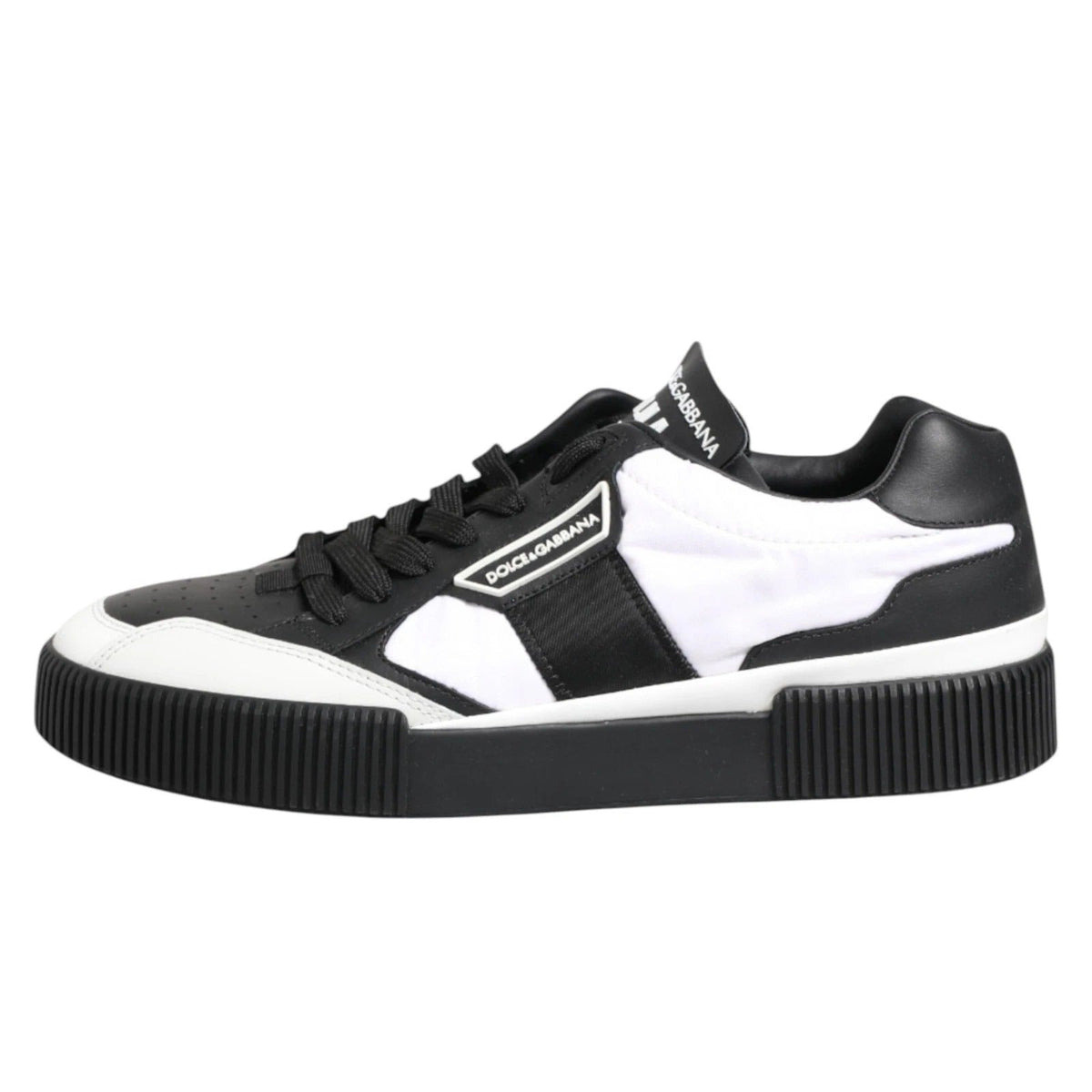 Dolce & Gabbana Black White MIAMI Low Top Men Sneakers Shoes
