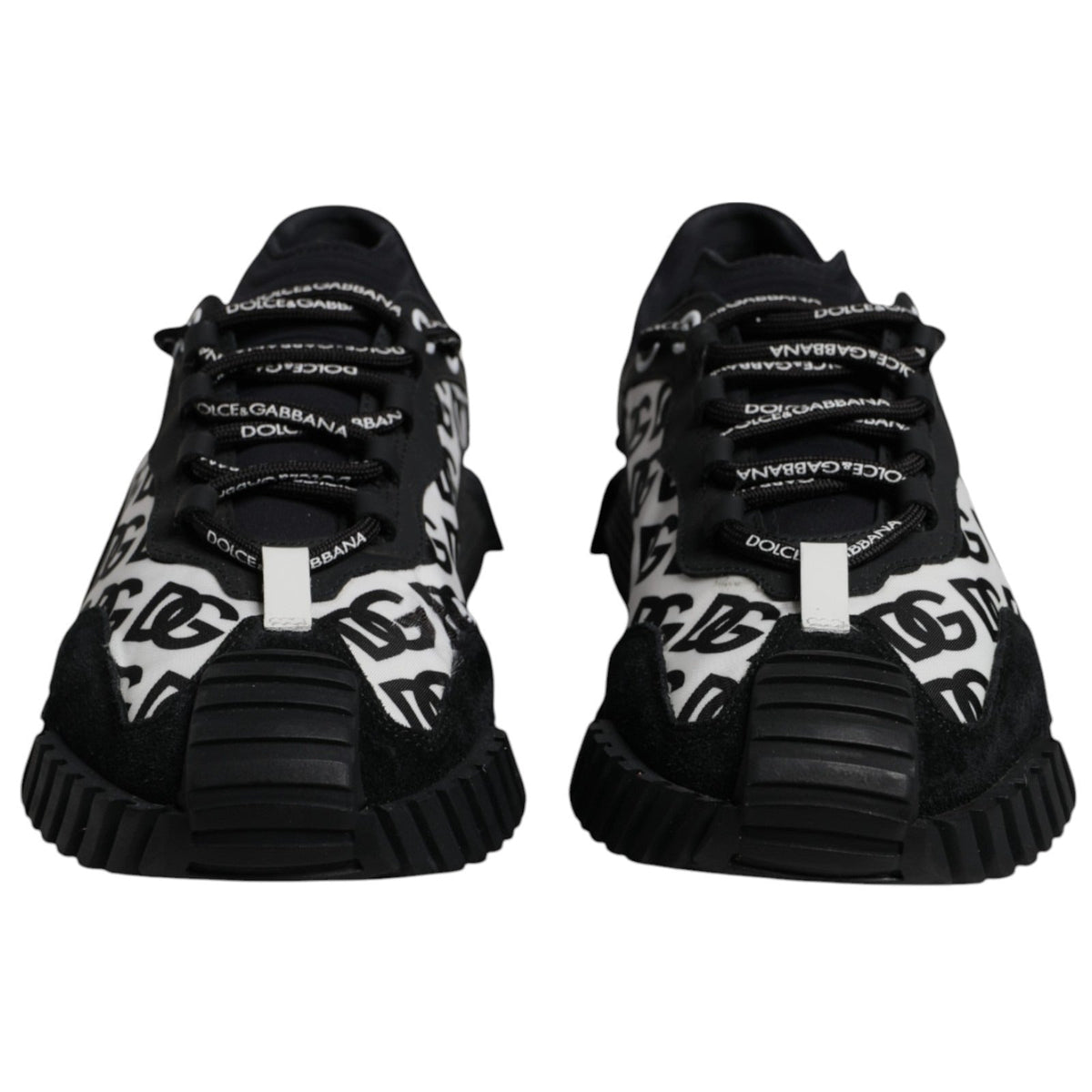 Dolce & Gabbana Black Logo Lace Up Low Top NS1 Sneakers Shoes