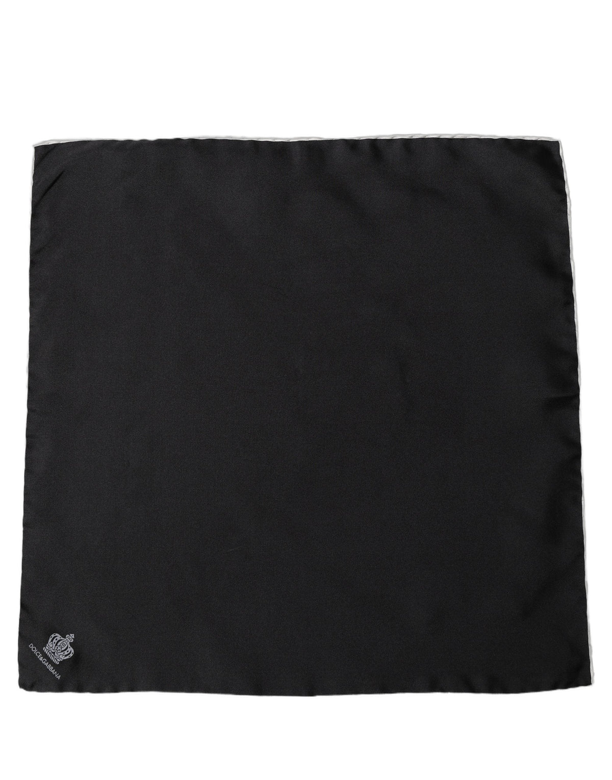 Dolce & Gabbana Men Black Silk Pocket Square Foulard Scarf