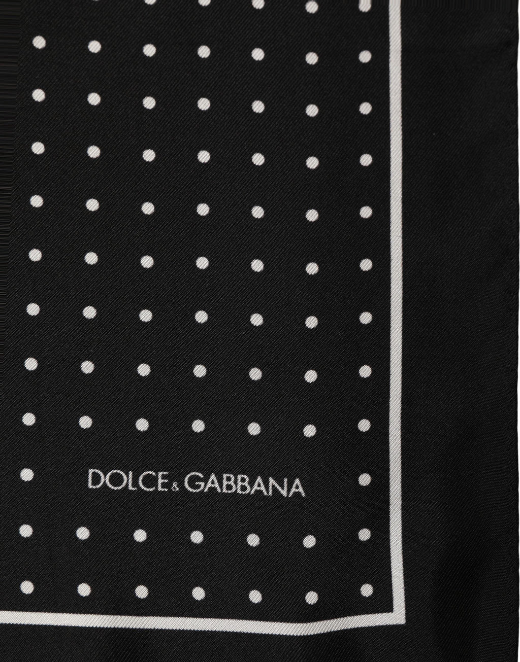 Dolce & Gabbana Black Polka Dot Pocket Square Foulard Scarf