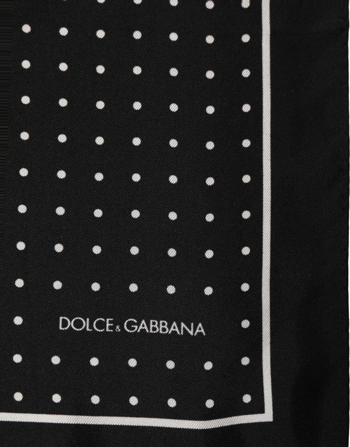 Dolce & Gabbana Black Polka Dot Pocket Square Foulard Scarf
