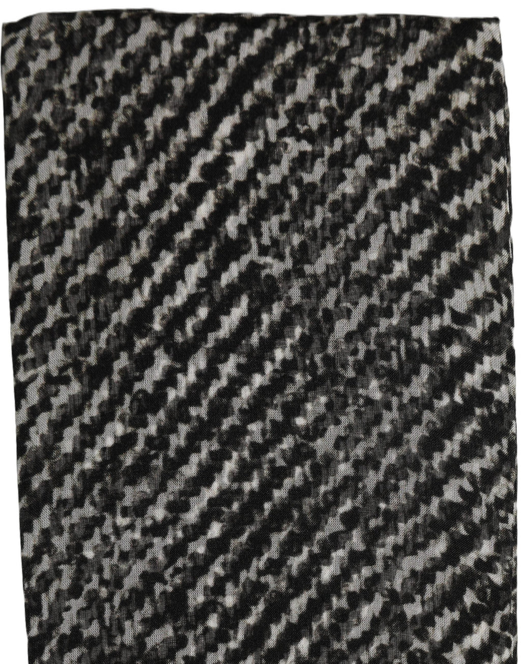 Dolce & Gabbana Black White Herringbone Tweed Shawl Scarf
