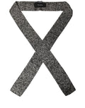Dolce & Gabbana Black White Herringbone Tweed Shawl Scarf