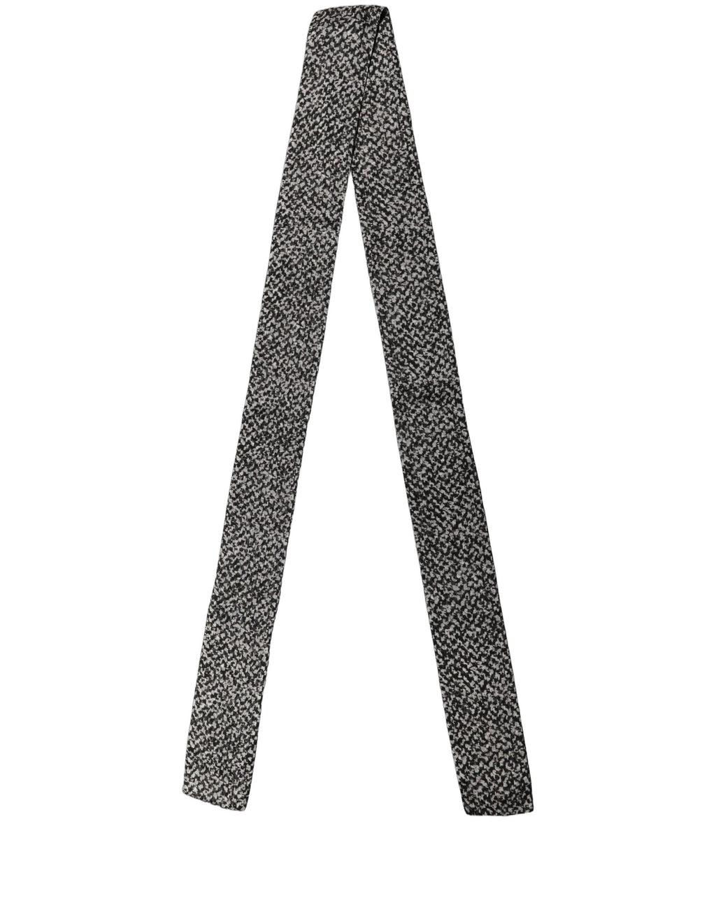 Dolce & Gabbana Black White Herringbone Tweed Shawl Scarf