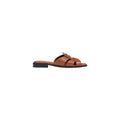 Tommy Hilfiger Brown Leather Flat Sandals