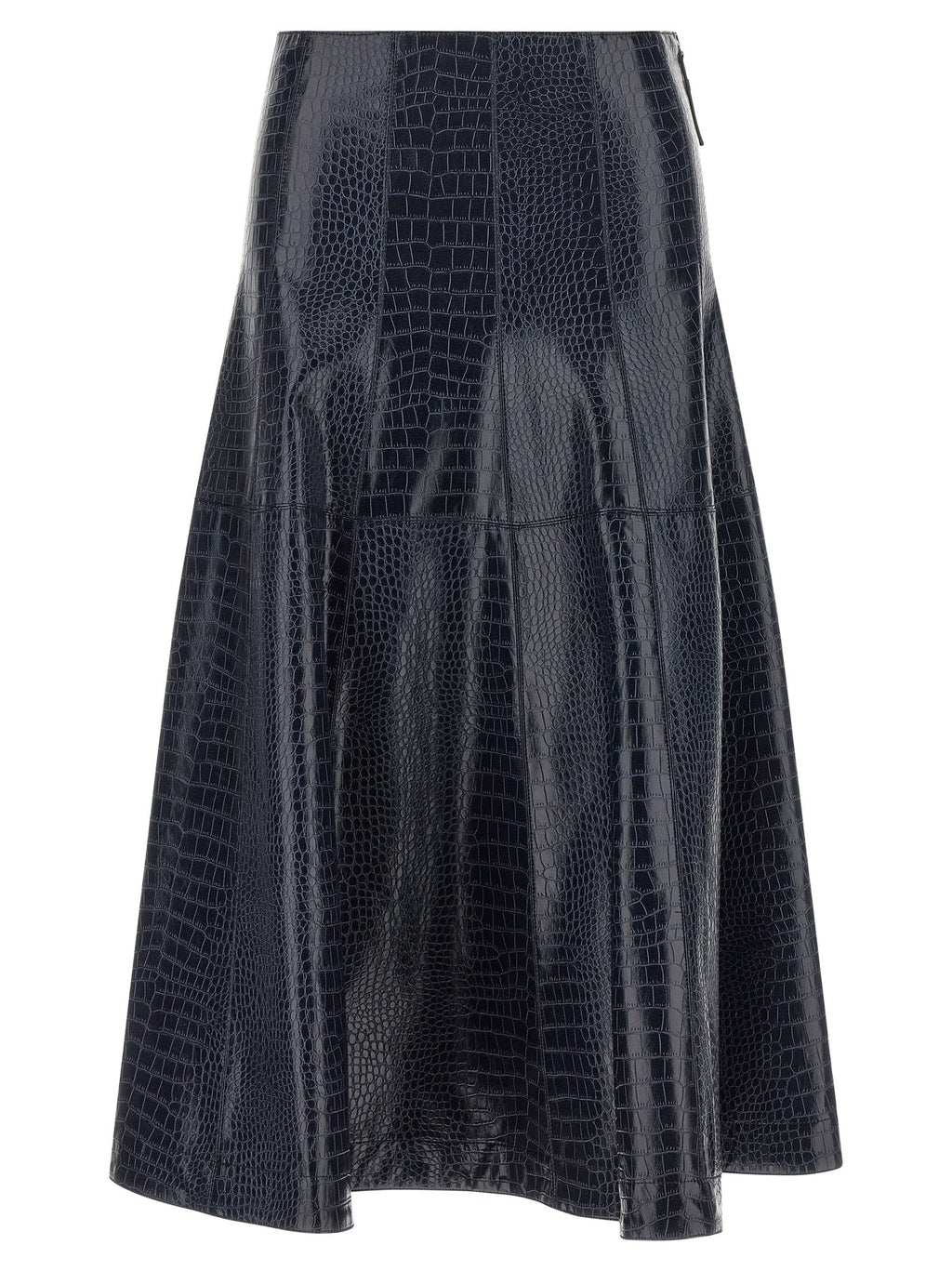 PINKO Blue Viscose Midi Skirt