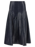 PINKO Blue Viscose Midi Skirt