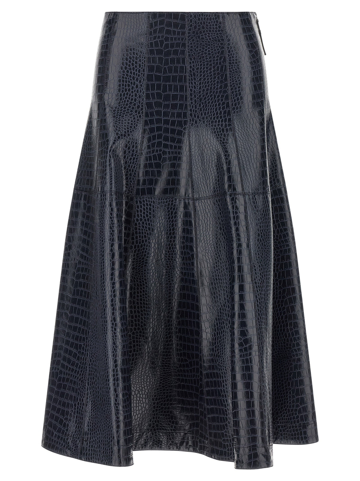 PINKO Blue Viscose Midi Skirt