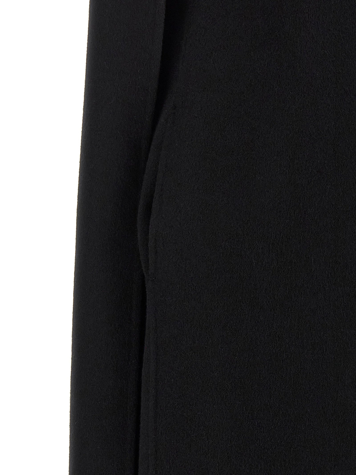 Khaite Black Virgin Wool Midi Dress