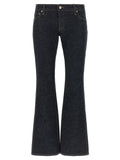 Khaite Blue Cotton Flared Jeans