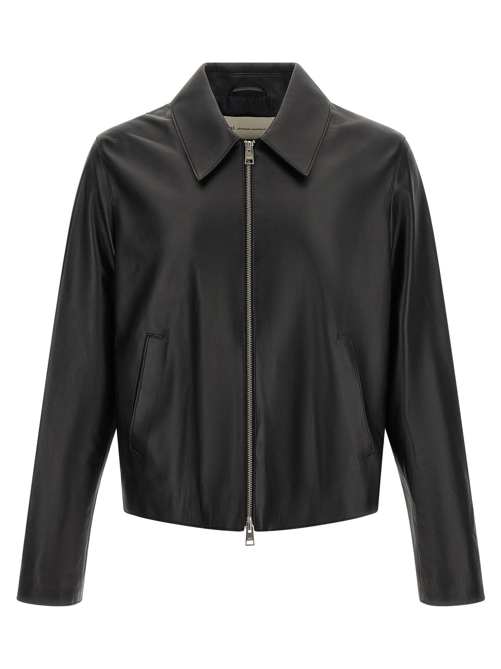 Ami Paris Black Lamb Leather Leather Jacket