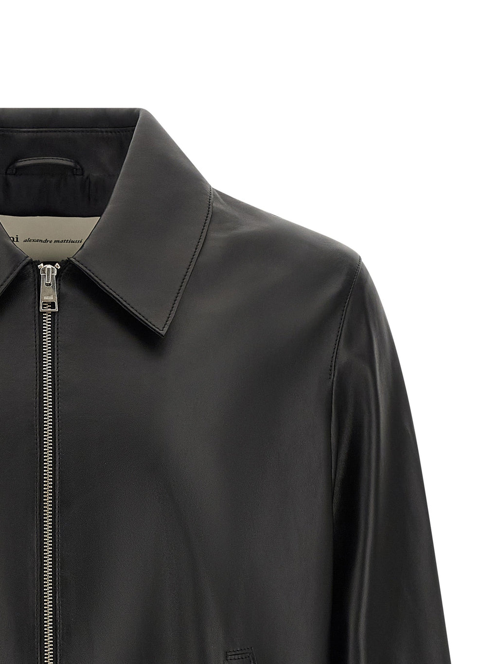 Ami Paris Black Lamb Leather Leather Jacket