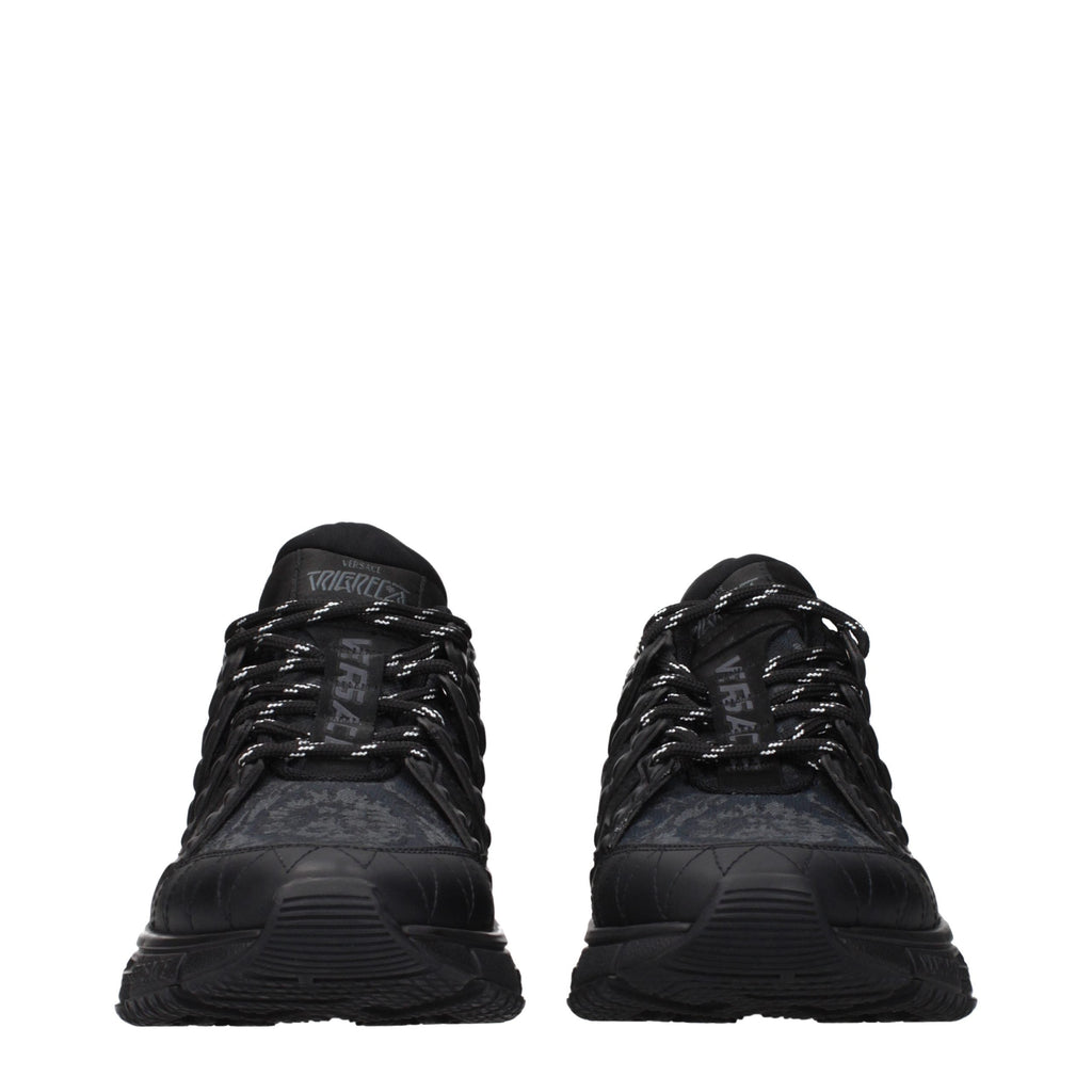 Versace Black Fabric Athletic Sneakers