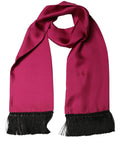 Dolce & Gabbana Men Burgundy Silk Fringed Lace Stole Scarf