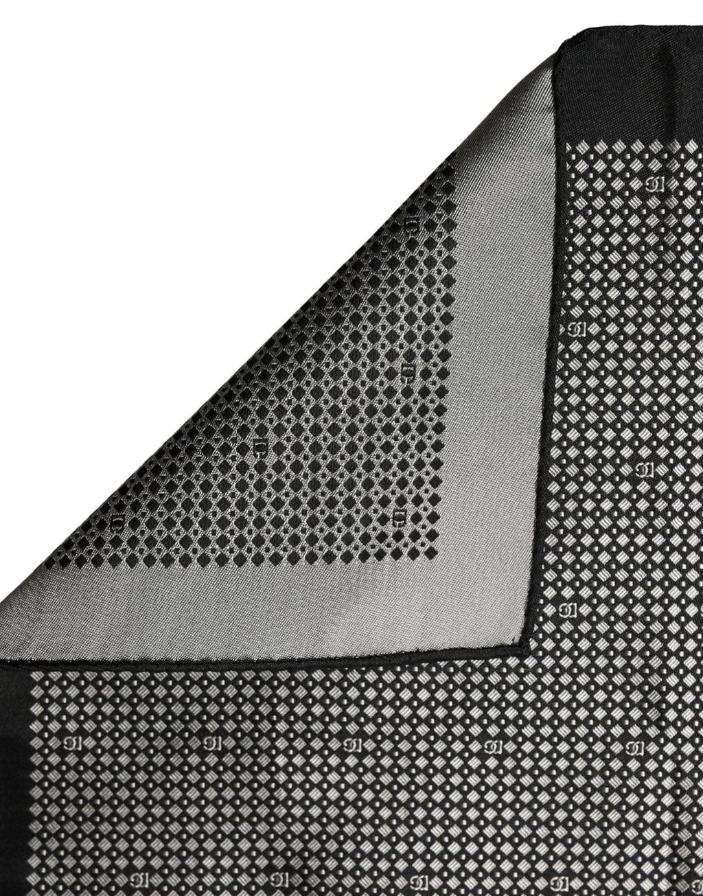 Dolce & Gabbana Black White Patterned Pocket Square Scarf