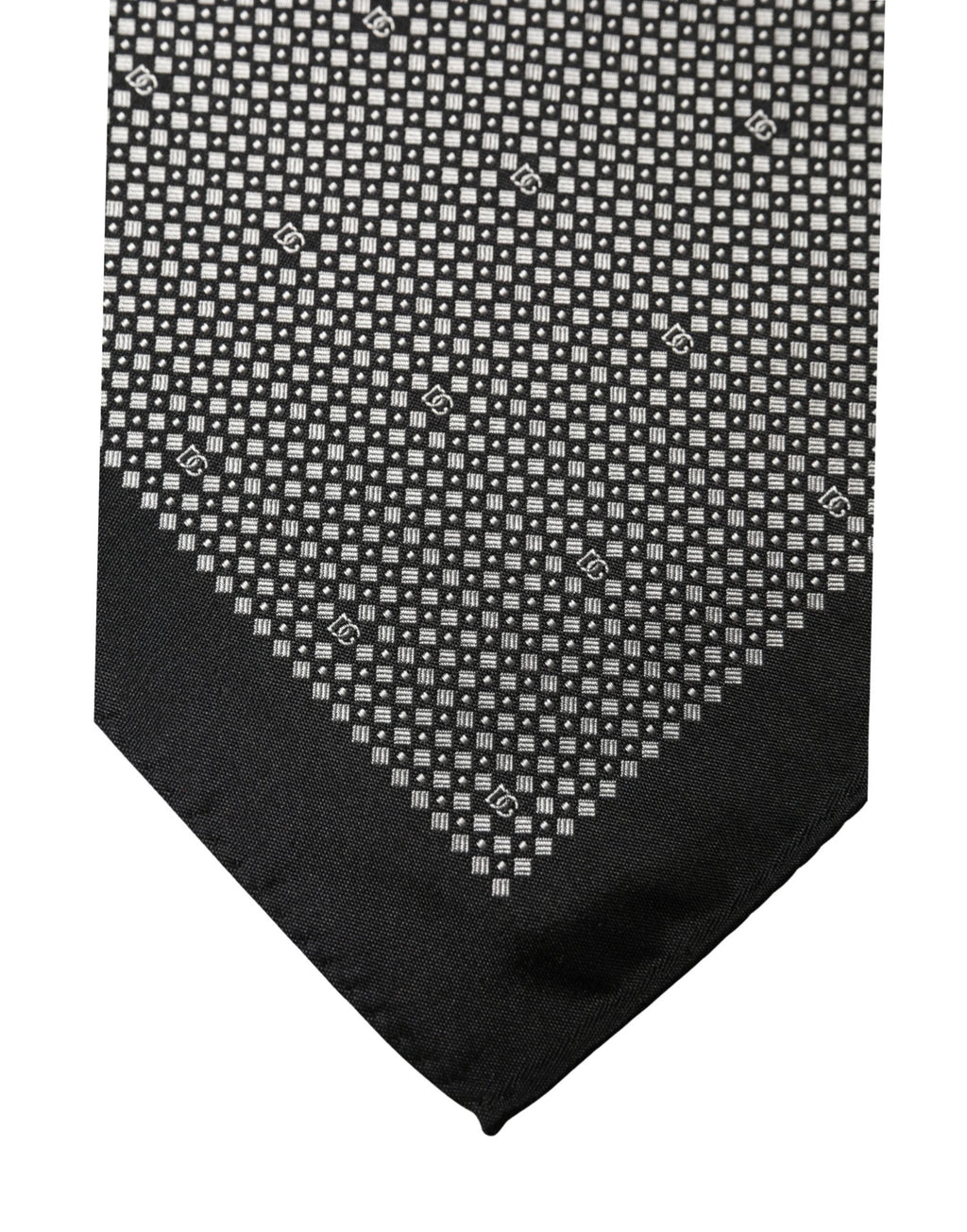 Dolce & Gabbana Black White Patterned Pocket Square Scarf