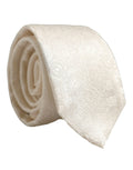 Dolce & Gabbana Off White Silk Damask Woven Adjustable Tied Necktie Tie