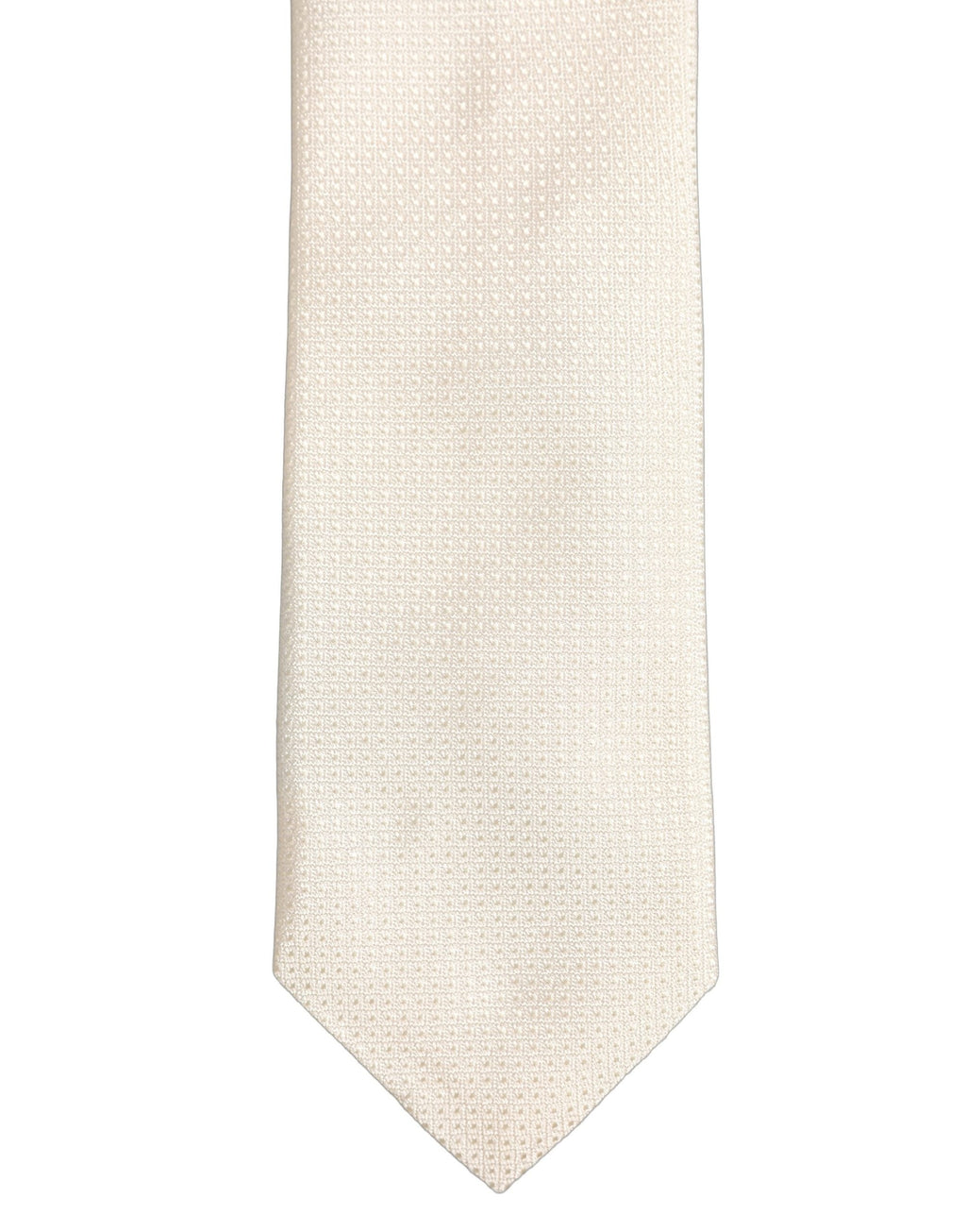Dolce & Gabbana Men Off White Silk Textured Adjustable Tied Necktie Tie