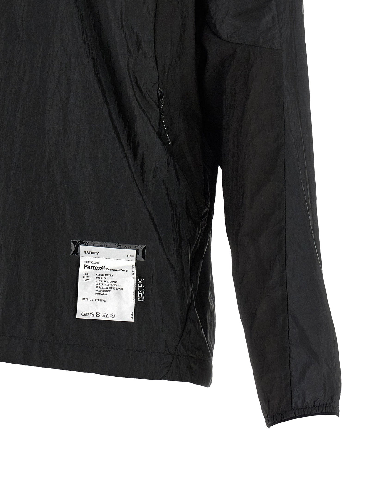 SATISFY Black Polyamide Shell Jacket