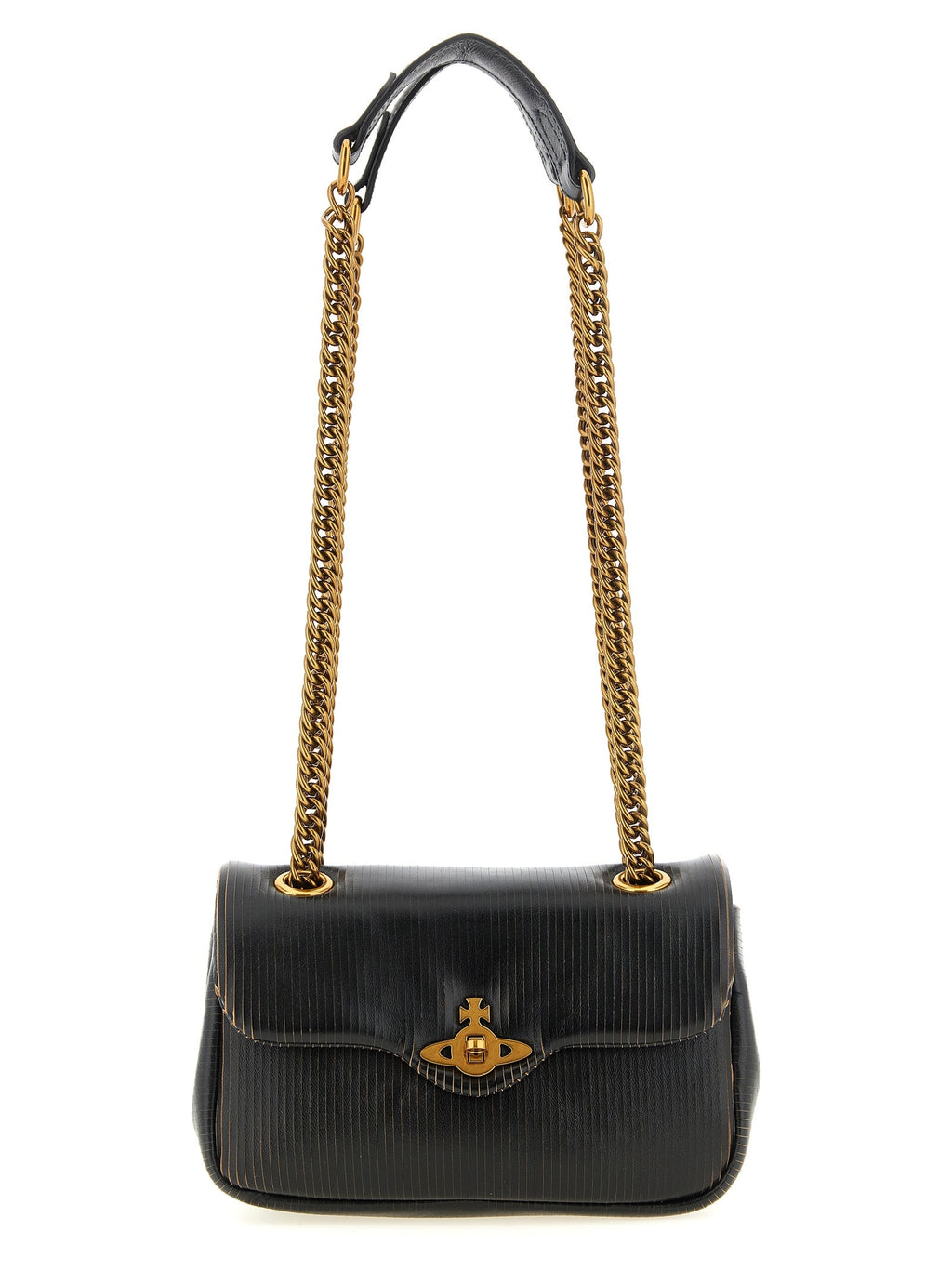 Vivienne Westwood Black Calfskin Shoulder Bag