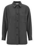Peserico Gray Virgin Wool Blouse