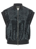 Peserico Gray Polyester Sleeveless Jacket