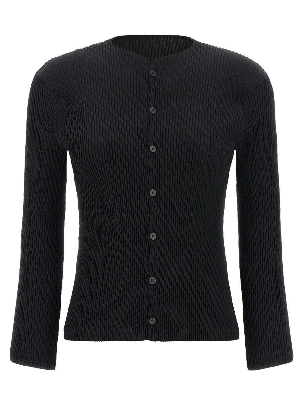 Issey Miyake Black Polyester Cardigan