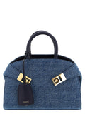 Ferragamo Blue Fabric Handbag