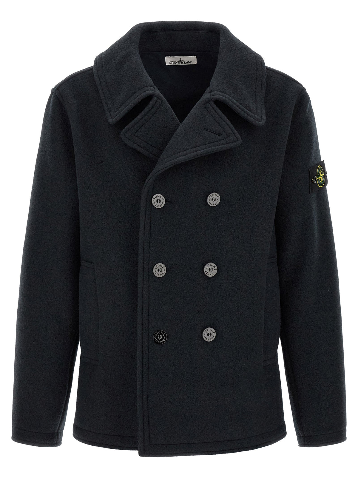 Stone Island Blue Cotton Coat