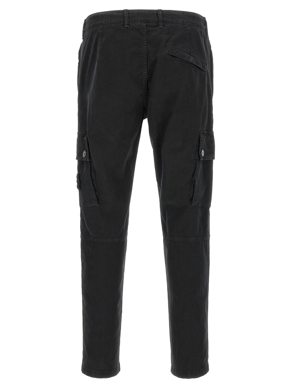 Stone Island Black Cotton Cargo Pants