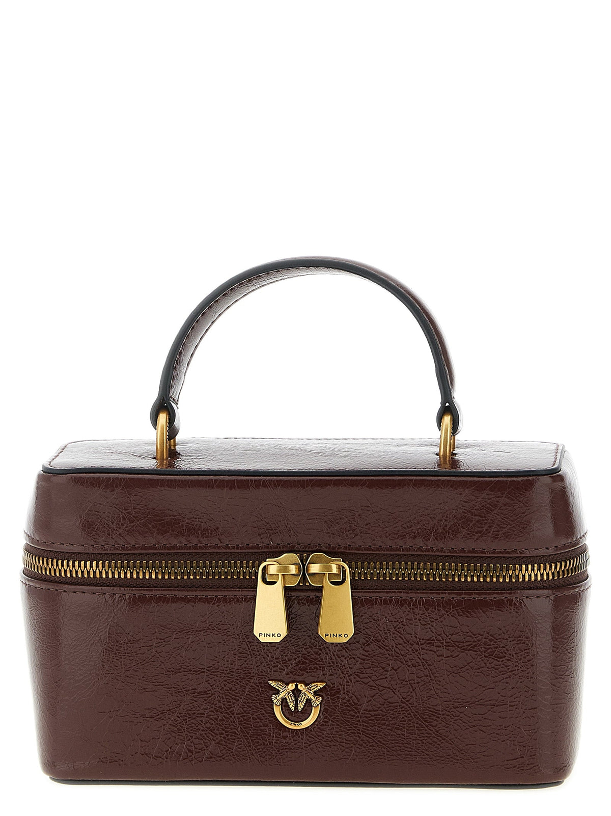 PINKO Bordeaux Calfskin Crossbody Bag