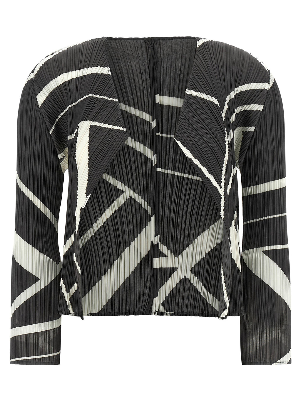 PLEATS PLEASE ISSEY MIYAKE Bicolor Polyester Cardigan
