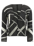 PLEATS PLEASE ISSEY MIYAKE Bicolor Polyester Cardigan