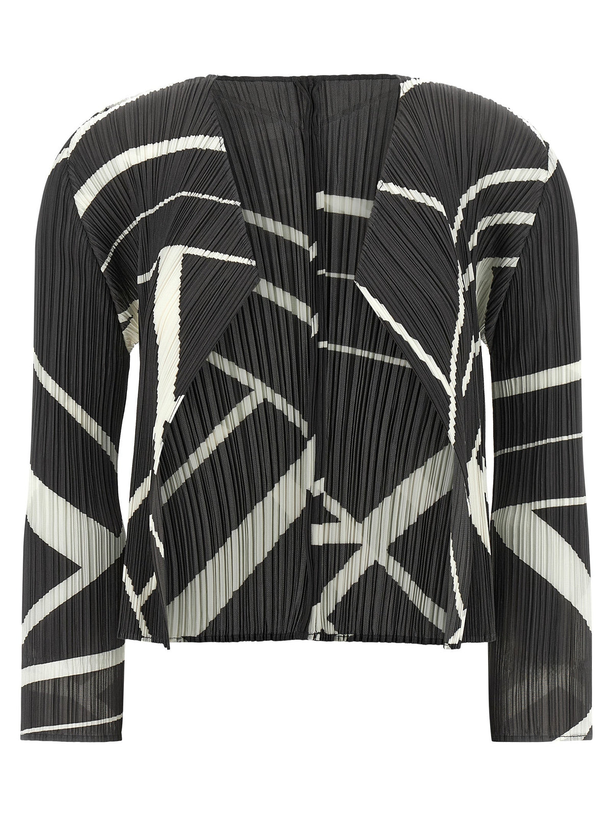 PLEATS PLEASE ISSEY MIYAKE Bicolor Polyester Cardigan
