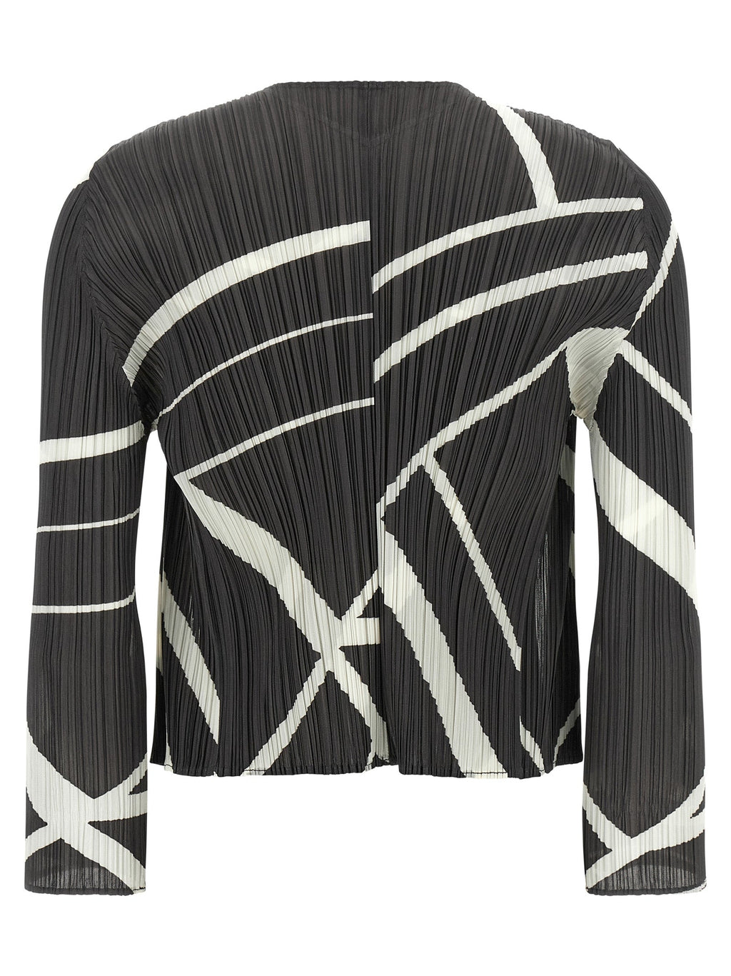 PLEATS PLEASE ISSEY MIYAKE Bicolor Polyester Cardigan
