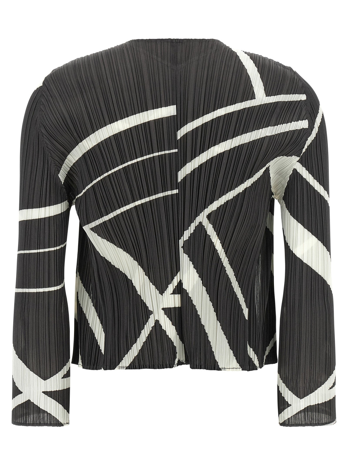 PLEATS PLEASE ISSEY MIYAKE Bicolor Polyester Cardigan