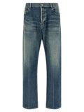 Saint Laurent Blue Cotton Tapered Jeans