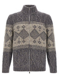 Brunello Cucinelli Gray Virgin Wool Cardigan