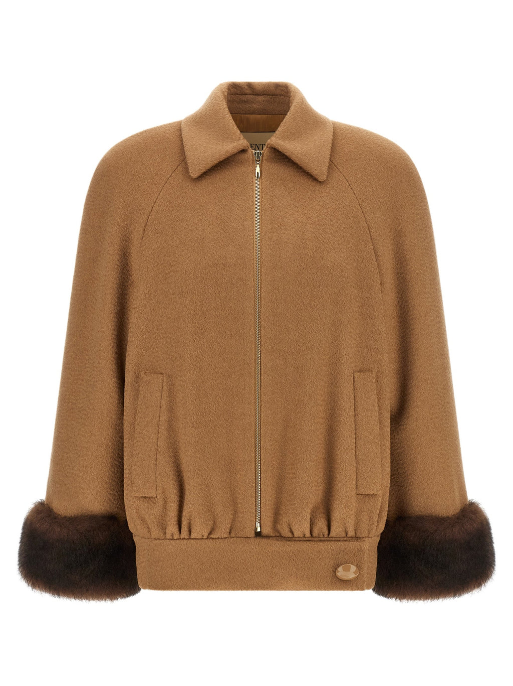 Valentino Garavani Brown Lamb Fur Bomber