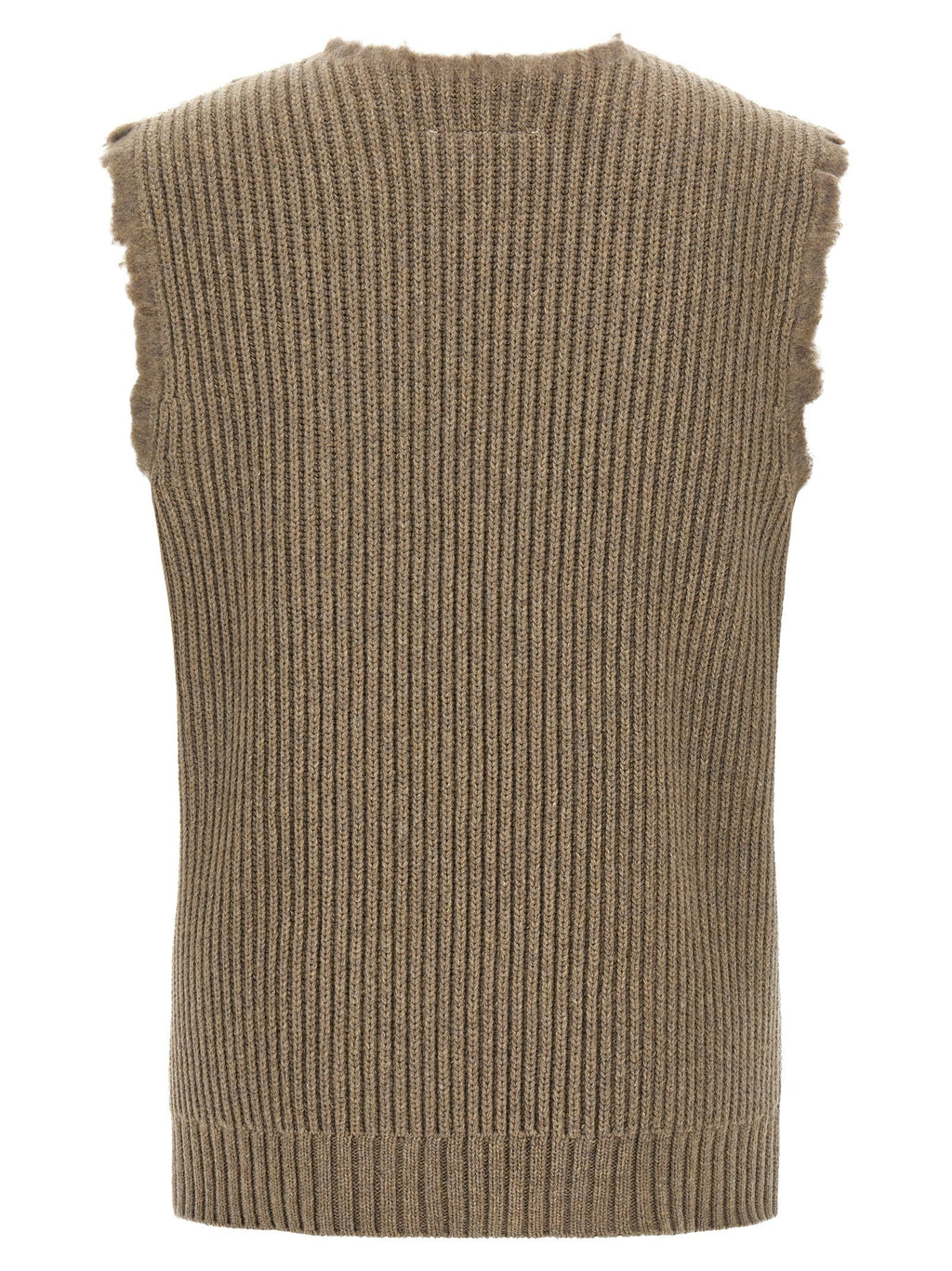 MM6 Maison Margiela Beige Wool Sleeveles Sweater