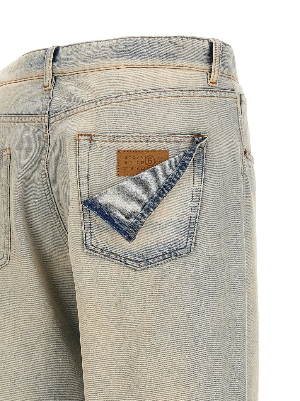 MM6 Maison Margiela Blue Cotton Relaxed Fit Jeans