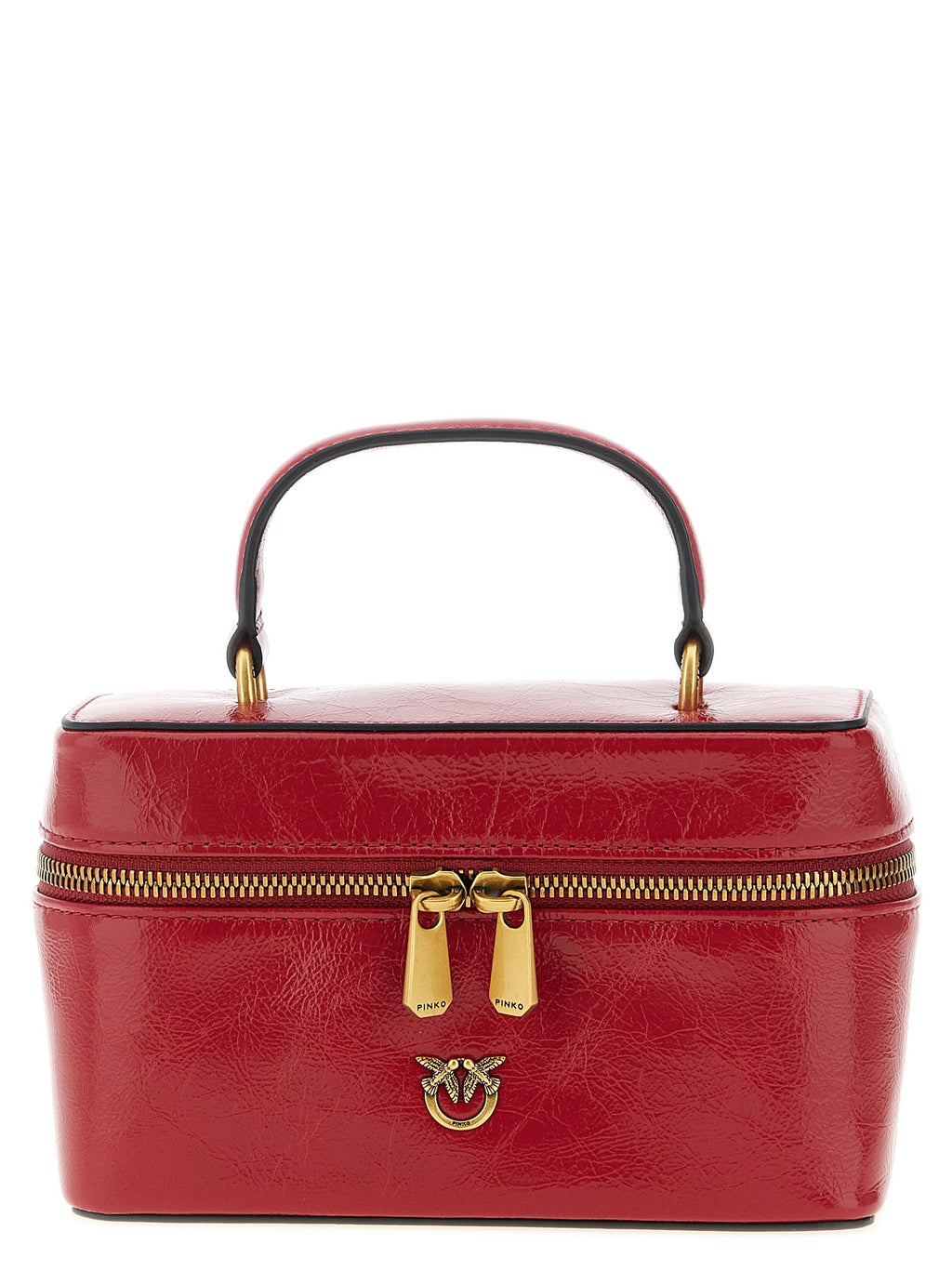 PINKO Red Calfskin Crossbody Bag
