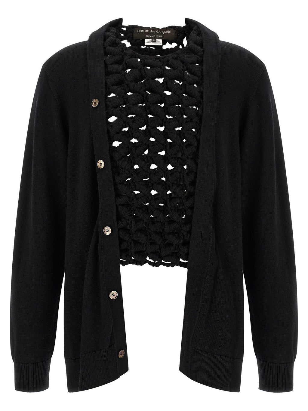Comme Des Garçons Black Wool Cardigan