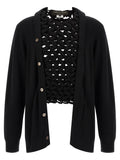 Comme Des Garçons Black Wool Cardigan