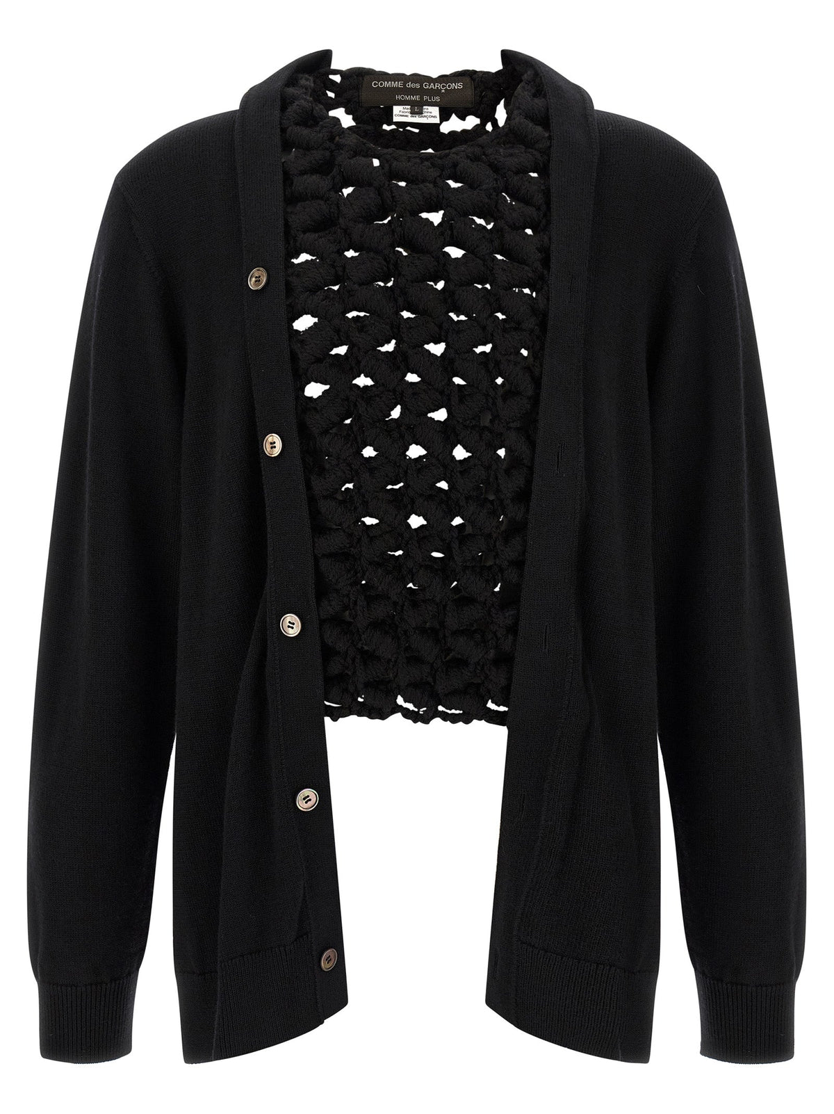 Comme Des Garçons Black Wool Cardigan