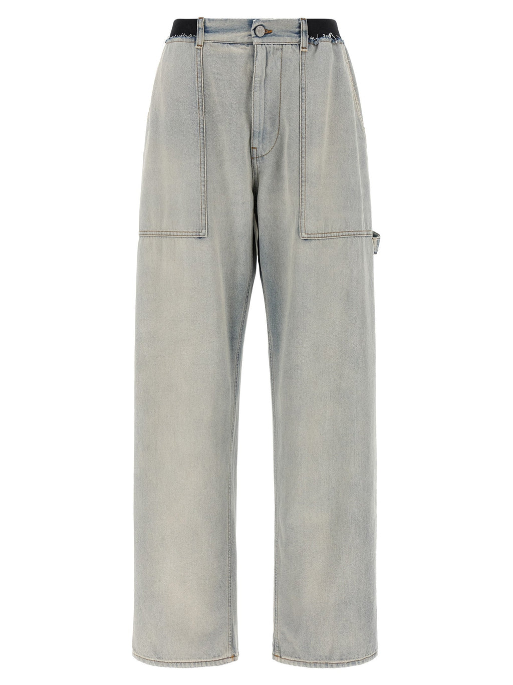 MM6 Maison Margiela Blue Cotton Relaxed Fit Jeans